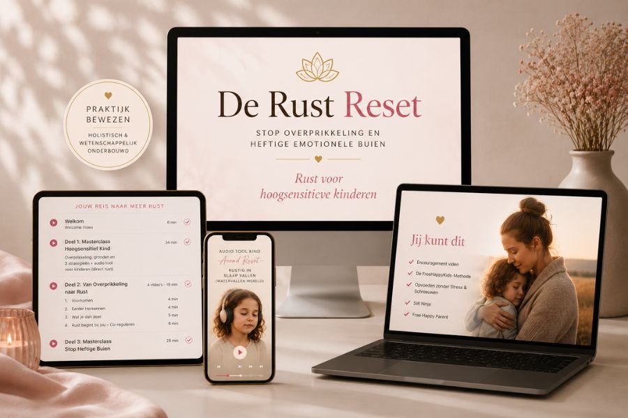 De cursusomgeving van de Reset op desktop, laptop, tablet en telefoon